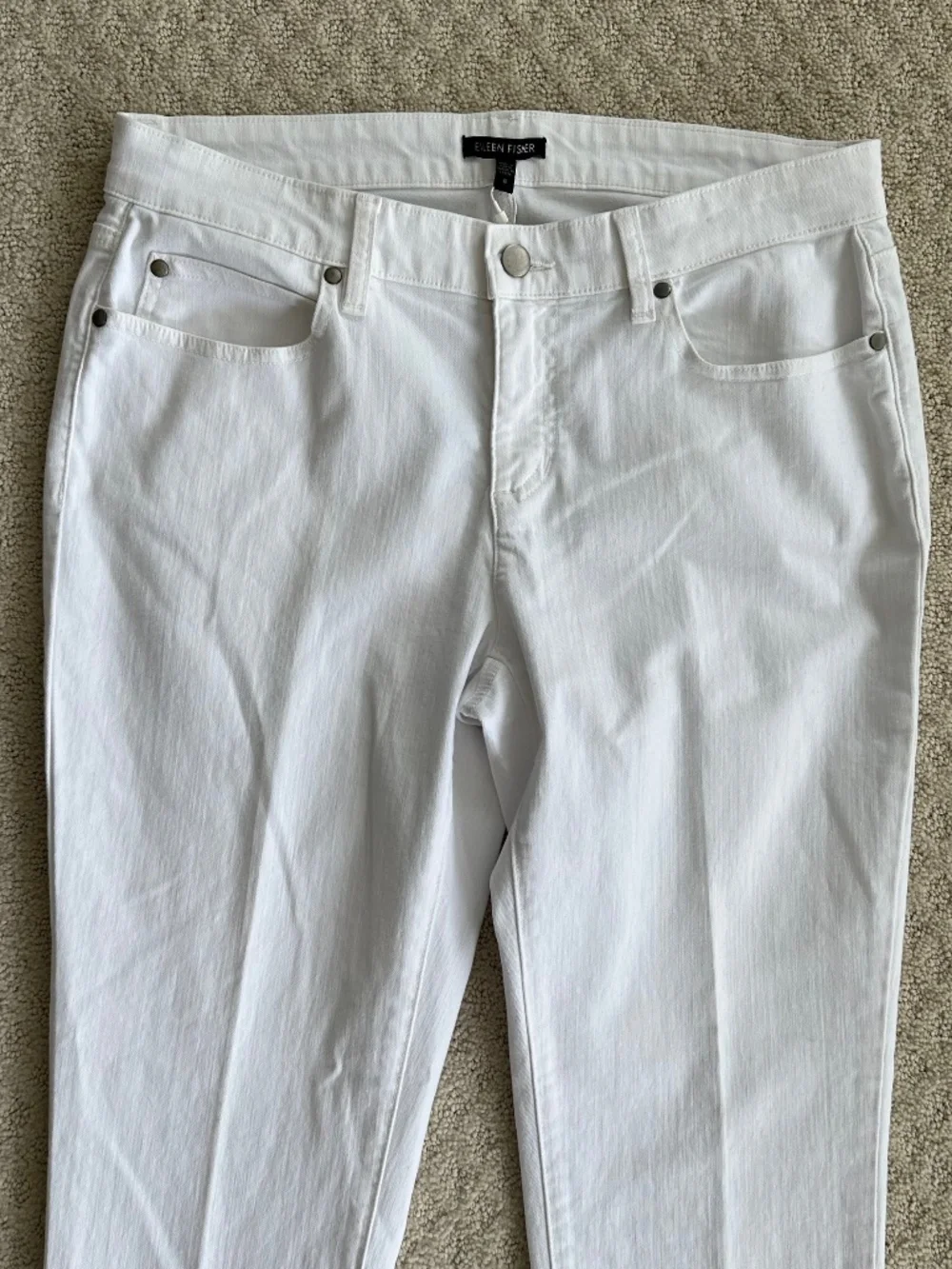 Eileen Fisher Slim Ankle Organic Cotton Stretch Denim Jeans 8 Casual Classic NWT - Picture 4 of 14